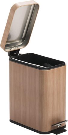 Відро для сміття 5 л з металевою кришкою, Medium Oak mDesign