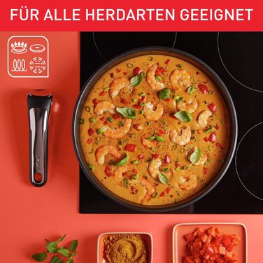 Набір посуду для індукційного приготування Tefal Ingenio Preference On з 15 предметів зі знімною ручкою, що штабелюється, економить місце, з антипригарним покриттям, простий у використанні та чищенні, L97495 Набір посуду для каструль та сковорідок з 15 пр