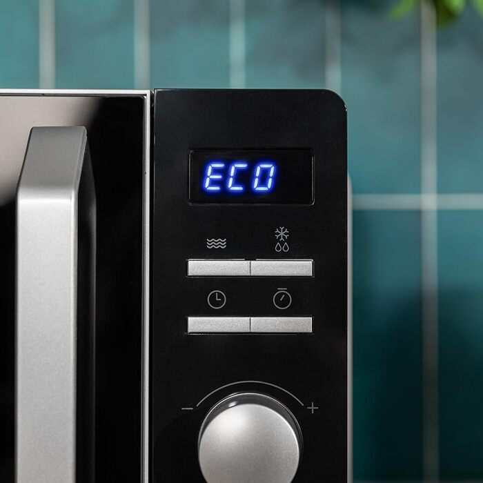 Мікрохвильова піч Cecotec Inverter - об&39єм 19 л - розморожування, нагрівання та приготування - інвертор Proclean 5010. 700 Вт, 5 рівнів потужності, світлодіодний дисплей, поворотний стіл 245 мм, таймер, 8 програм, чорний цифровий