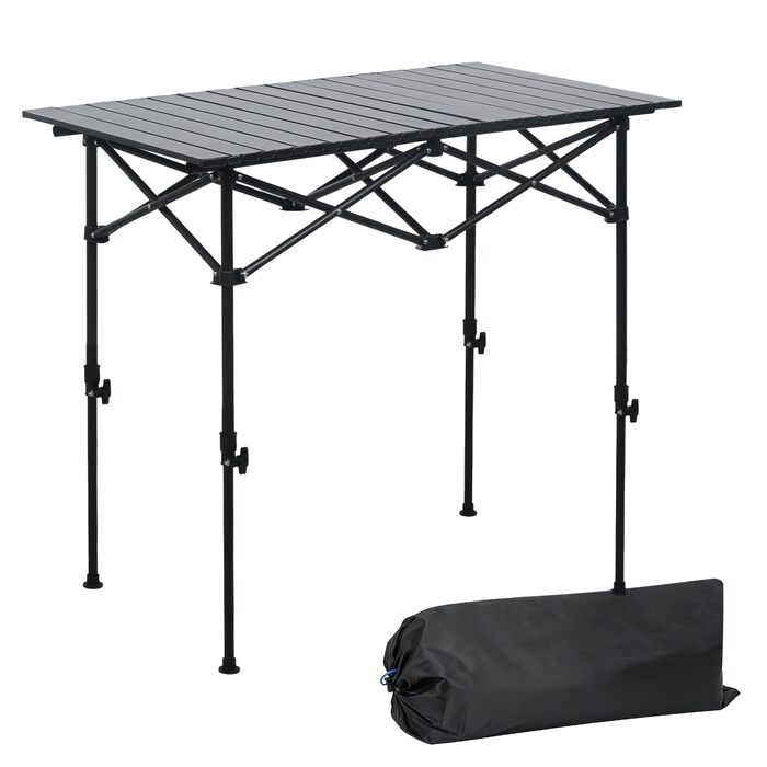 Складной кемпинговый стол 95 x 55 см черный ZOESTORAGE