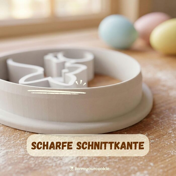 Набір із 3 формочок для пасхального печива, смугастий візерунок у формі пасхальних яєць, кролик, 2 в 1 зі штампом, 5 x 4 см, можна мити в посудомийній машині, екологічно чисті, стійкі до іржі (2 пасхальні яйця &quotКролик&quot (5x4 см))