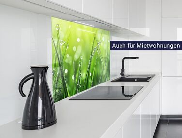 Кухонний фартух timalo зі скляним виглядом Північне море, очерет, захід сонця, океан, солома 2 мм акрилове скло Бризокості для плити, кухонний скляний фартух, акрилові скляні стінові панелі, захисна панель для фартуха (60 x 60 см, 315- Зелена трава)