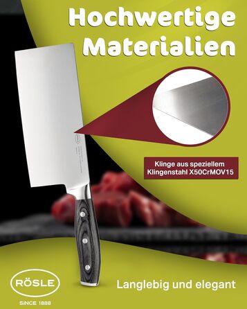 Китайський кухарський ніж 18 см Wolfgrey Rosle