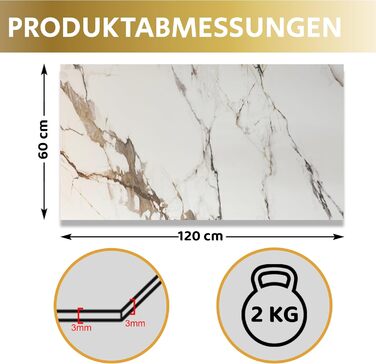 Стінові панелі AS Country Stone під мармур 60x120 см ПВХ-облицювання стіни з пластикових панелей для кухні, ванної кімнати тощо Панель кухонного фартуха (4 шт., вертикальна)