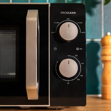 Мікрохвильова піч Cecotec Inverter - об&39єм 19 л - розморожування, нагрівання та приготування - інвертор Proclean 5010. 700 Вт, 5 рівнів потужності, світлодіодний дисплей, поворотний стіл 245 мм, таймер, 8 програм (чорна, ручна)