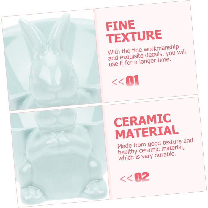 Керамічна миска у формі кролика на Великдень синя Holibanna