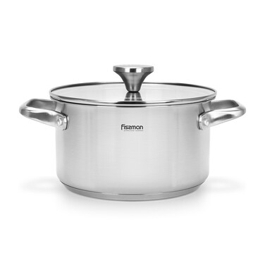 Каструля Fissman MASTER CHEF 20x11 см / 3,1 л зі скляною кришкою нержавіюча сталь (15096)