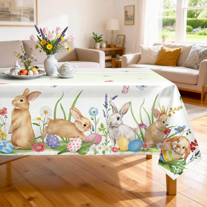 Великодня скатертина у формі кролика 152 х 304 см Arquiel