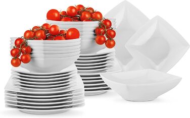 Набір посуду konsimo 12 персон Набір тарілок EPIRI Modern 36 предметів Столовий сервіз - Сервіз та набори посуду - Комбінований сервіз 12 осіб - Сервіз для сім'ї - Посуд тарілки (білі, на 12 персон)