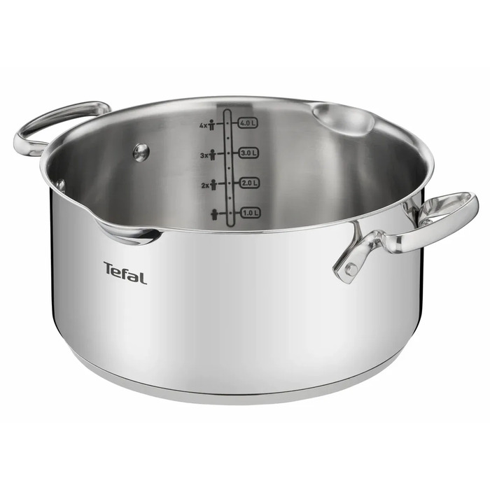 Tefal Каструля DUETTO+, 5л, з кришкою, нержавюча сталь, скло