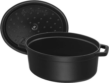 Чавунна жаровня/кокот STAUB, овальна 6,7 л, (41 см, чорна)