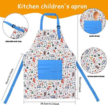 Фартух кухонний для дітей з шапкою шеф-кухаря 38,5 х 70 см Chstarina