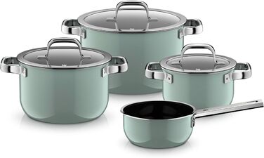 Набір каструль зі скляними кришками, 4 предмети, зелений Fusiontec Mineral Pro WMF