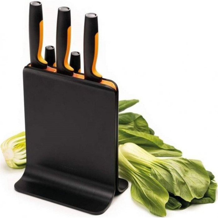Набор ножей Fiskars Functional Form с черной подставкой 5 шт. (1057554)
