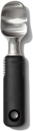 Ергономічна ложка для морозива OXO Good Grips з ежектором нержавіюча сталь 11,7 x 26,7 см, курок (вигнута, чорна)