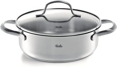 Набір посуду Fissler San Francisco/Нержавіюча сталь, 4 предмети, каструлі зі скляними кришками, індукційна (3 каструлі для приготування, 1 каструля для тушкування)