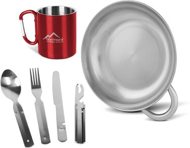 Набір туристичного посуду 6-предметів червоний normani