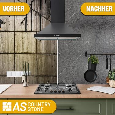 Стінові панелі AS Country Stone під мармур 60x120 см ПВХ-облицювання стіни з пластикових панелей для кухні, ванної кімнати тощо Панель кухонного фартуха (, Темний камінь)