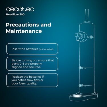 Портативный диспенсер для пива из банок и бутылок, работающий от батареек AA 1,5 В, с контролем пены, 2 режимами, легкой очисткой и компактным дизайном, 500