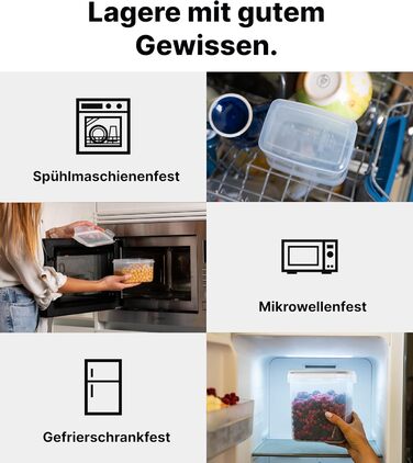 Набор из 24 контейнеров для хранения, прозрачный/белый Deco haus