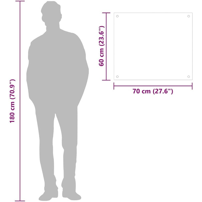 Кухонный передник прозрачный 70 x 60 см vidaXL