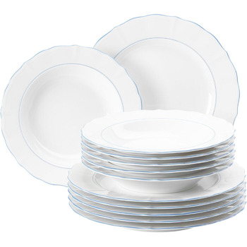 Набір тарілок на 6 персон, 12 предметів, Sonate Blue Lines Seltmann Weiden