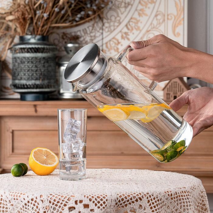 Скляний глечик з кришкою 2 шт по 1,8 л Liuruiyu