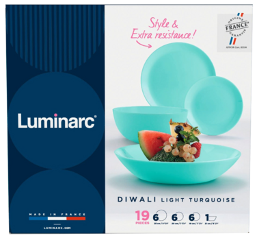 Сервіз LUMINARC DIWALI LIGHT TURQUOISE, 19 предметів (6443106)