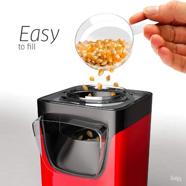 Апарат для попкорну з гарячим повітрям 1100 Вт, червоний Gadgy