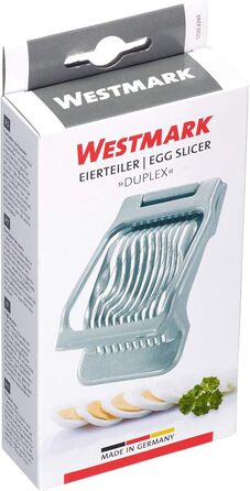 Яйцеделитель Westmark для круглых и овальных дисков, с индивидуальным зажимом режущей проволоки из нержавеющей стали, алюминия/нержавеющей стали, дуплексный, серый 10202260