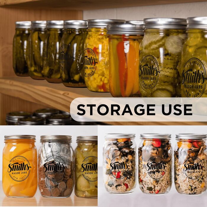 Скляні банки для консервації 2 шт 1 л Smiths Mason Jars