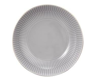 Суповая тарелка 21 см, серая с золотистым ободком Amina Silbergrau Goldrand Seltmann Weiden