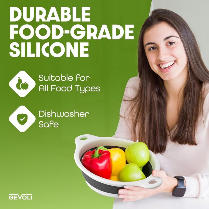 Набір складних силіконових друшляків для кухні 3 шт Gevoli