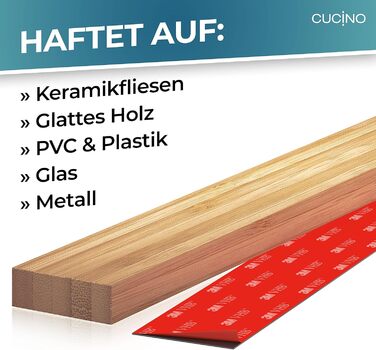 Магнітний тримач для ножів настінний 40 см, бамбук CUCINO
