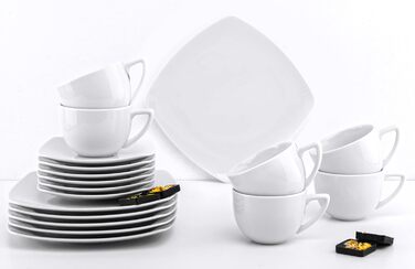 Набір посуду konsimo Combi 12 персон Набір тарілок CARLINA Modern 36 предметів Столовий сервіз - Сервіз та набори столового посуду - Комбінований сервіз 12 осіб - Сервіз для сім'ї - Посуд Столовий посуд (комбінований сервіз 18 шт. , білий)