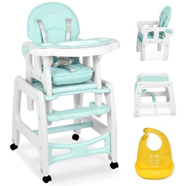 Детский стульчик для кормления 5-в-1 бирюзовый Ricokids