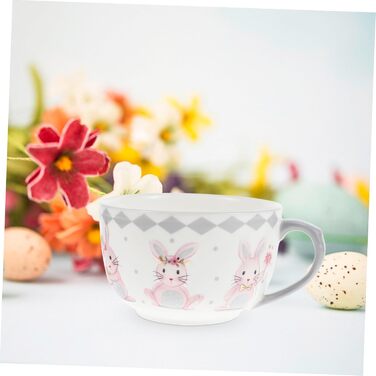 Керамічна тарілка для супу з візерунком кролика на Великдень NAMOARLY