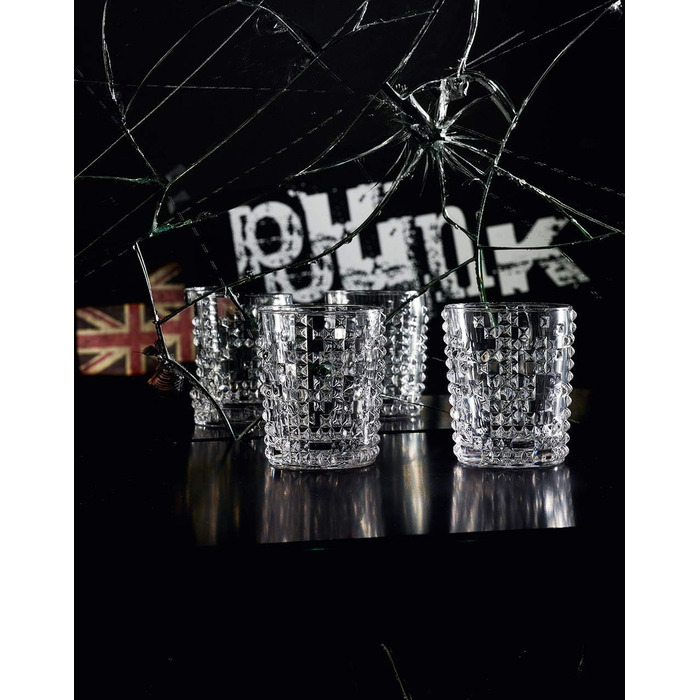 Набор из 4 предметов, хрустальный бокал, 390 мл, Punk, 0099498-0 (4 стакана виски)