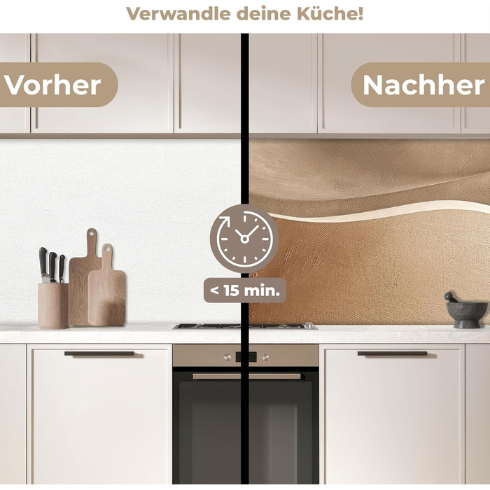 Кухонний фартух 60x80 см Самоклеючий захисний щиток для кухонної стіни Кухонний фартух Кухонні фасади Кухонні фартухи Кухонна стіна Вода - Пейзаж - (Бежевий - Природа, 80 x 300 см)