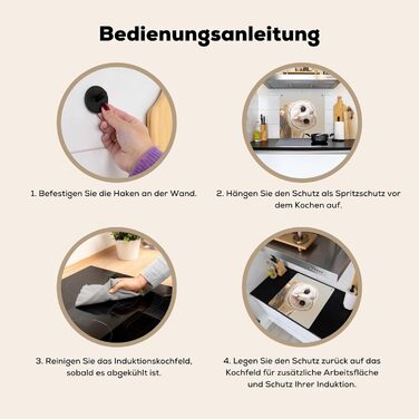 Фартух для плити, кухонний фартух, вініл, 78x52 см, декор для кухні, облицювання стіни, кришка для плити - сіро-чорна (сипуха - тварина, 78Д x 78Ш см)