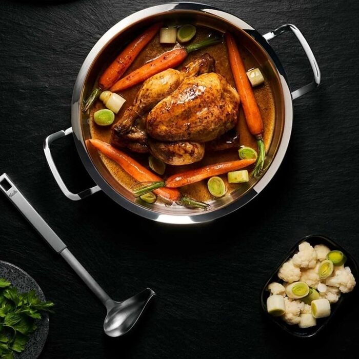 Каструля Fissler Original-Profi Collection/Нержавіюча сталь (Ø 2,1 л) зі скляною кришкою індукційна, срібляста (24 см)