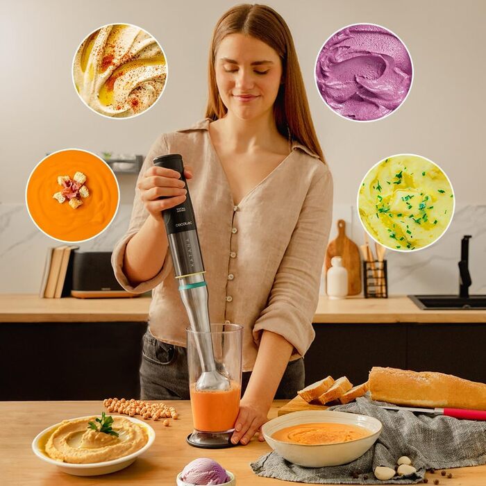 Ручний блендер 1500 Вт Katana TotalDestroy сірий з мірною ємністю 800 мл Cecotec