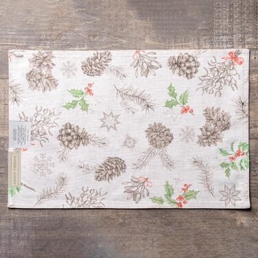 Бавовняні килимки для серветок, набір з 4 шт. , декоративні килимки для серветок, пасхальні килимки, що миються, для свят, вечерь, весни, літа (33 см x 48 см) (27 - Різдвяна роса), 39Hermine 100