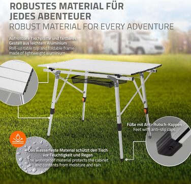Складной алюминиевый стол для кемпинга 90 x 51,5 см серебряный ML DESIGN modern living