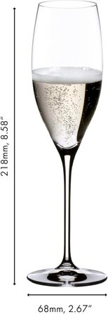 Бокал для шампанского 230 мл, набор 4 предмета, Vinum Riedel