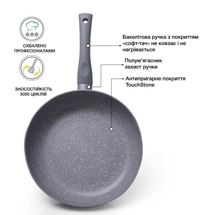 Глибока сковорідка Fissman VULCANO 28 см індукційна (4700)
