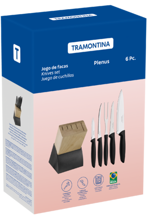 Набір ножів TRAMONTINA Plenus black, 6 предметів (6820221)