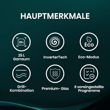 Мікрохвильова піч Hisense H20MOBP1HI / 700 Вт / InverterTech / Керамічне покриття / Преміальне скло / Виготовлена на замовлення, багатофазне приготування / Функція розморожування / 5 рівнів потужності / Блокування від дітей / Чорна (25 л, цифрове керуванн