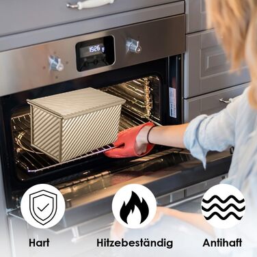 Форма для випікання хліба з кришкою, 21 x 11 x 11,5 см золотистий Aohcae