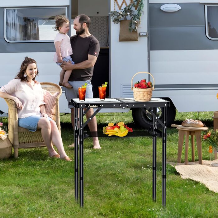 Складной мраморный белый кемпинговый стол Anbte